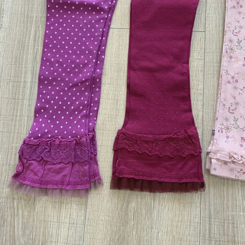Lot 5 pc Naartjie Top Long Sleeve Shirt Pants Leggings Blue Purple Girls Size 6